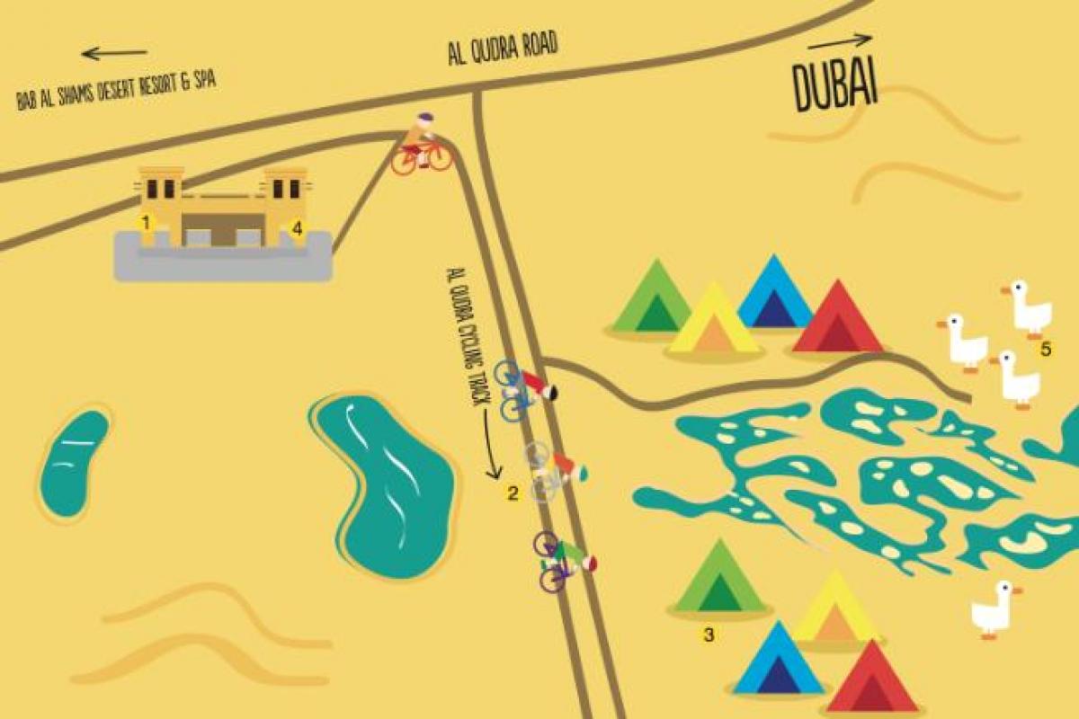 Karte von Al Qudra See route