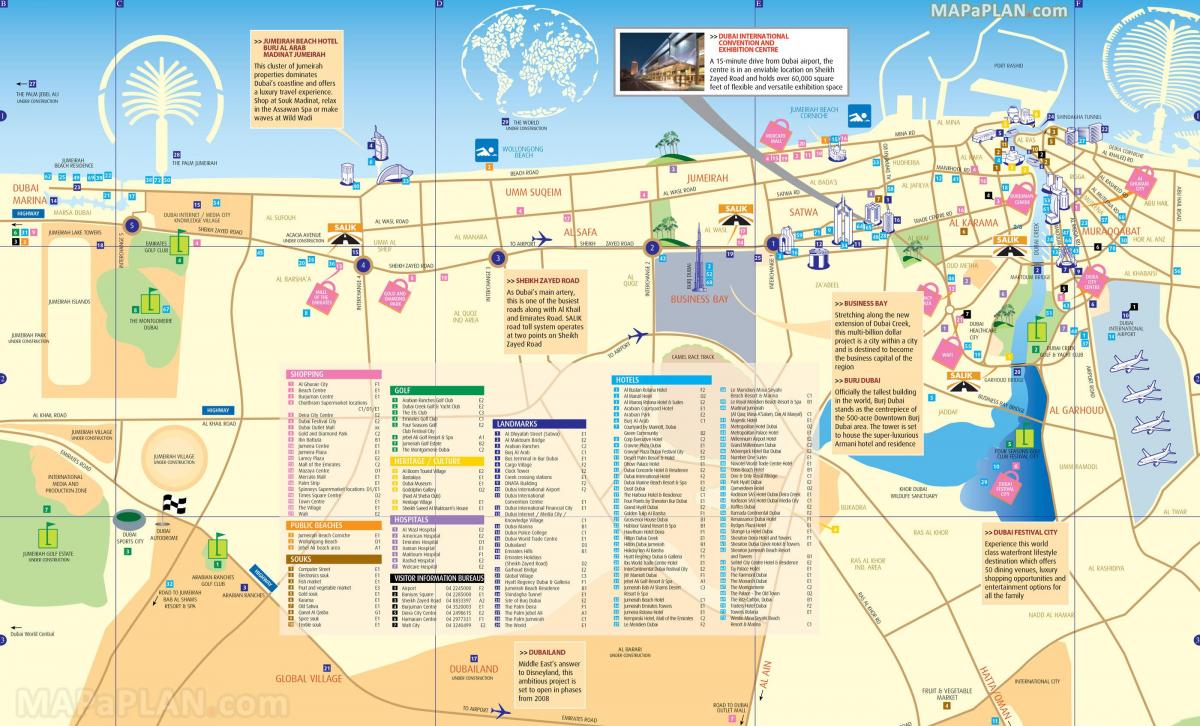 Karte der Innenstadt von Dubai