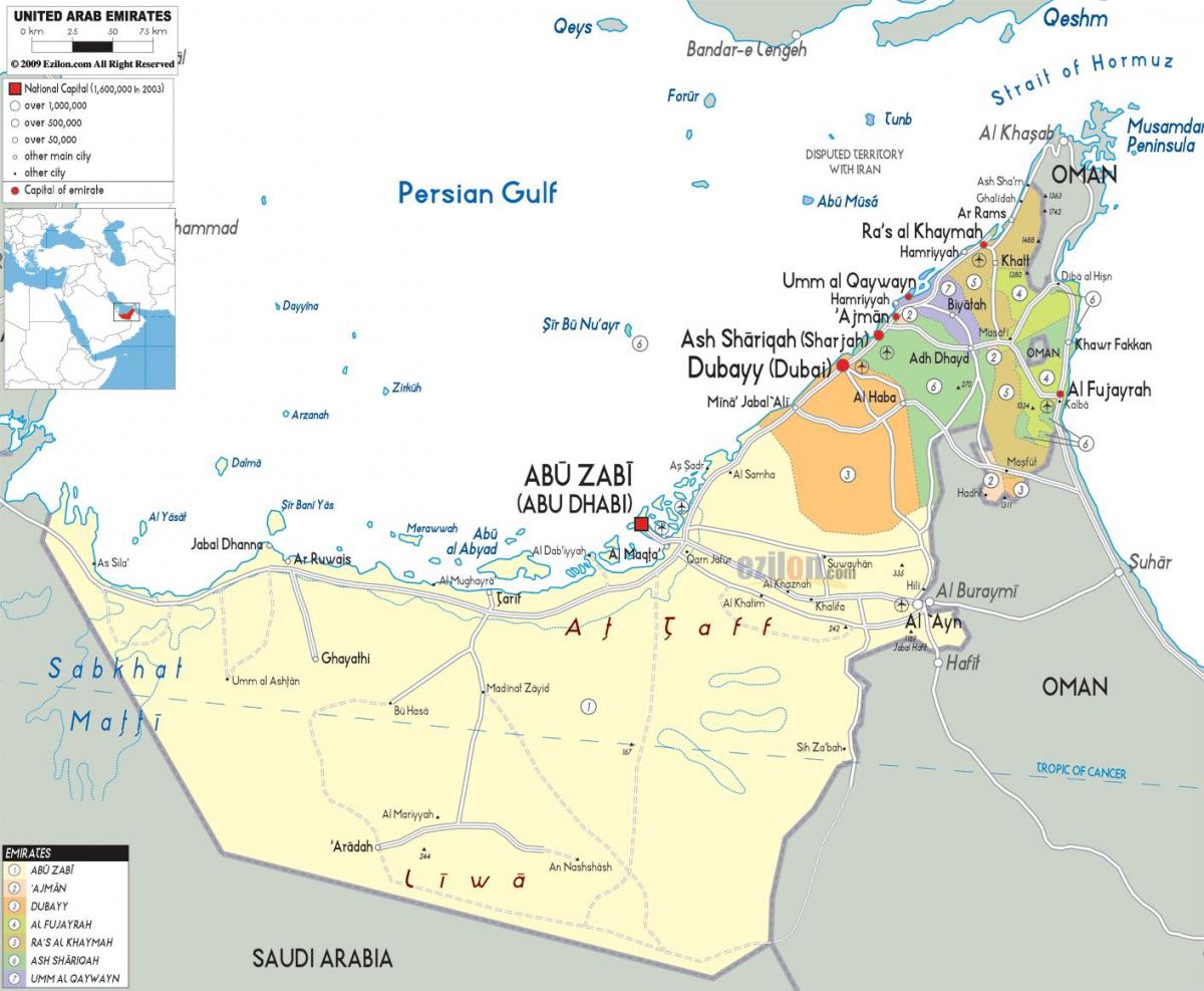 Karte von Dubai-Vereinigte Arabische Emirate