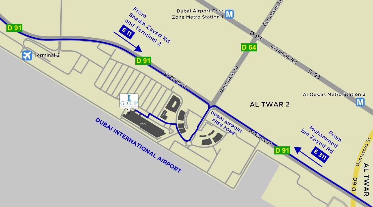 Karte Dubai airport free zone