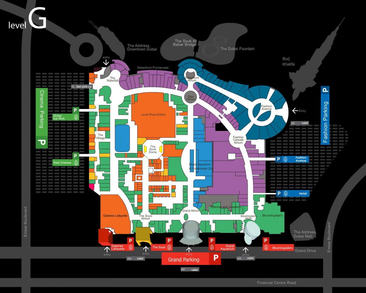 Karte von Dubai mall