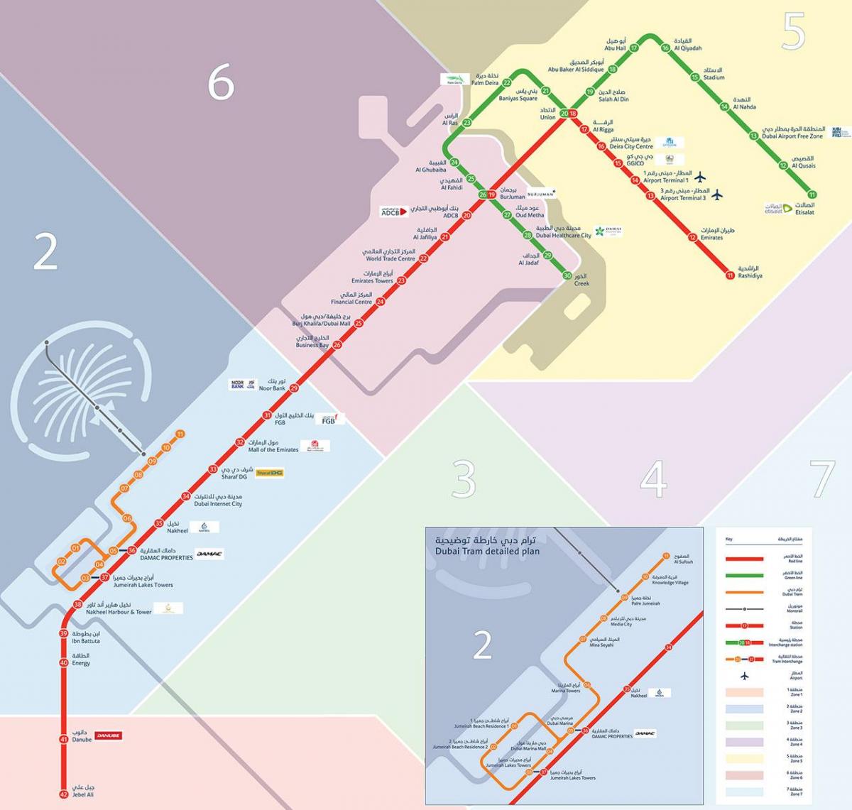 U-Bahn-Linie Dubai Karte