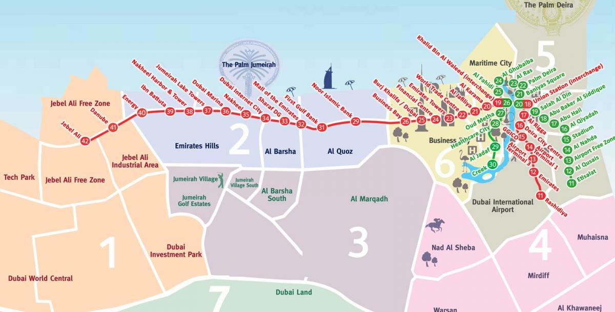 Karte von Dubai Nachbarschaften