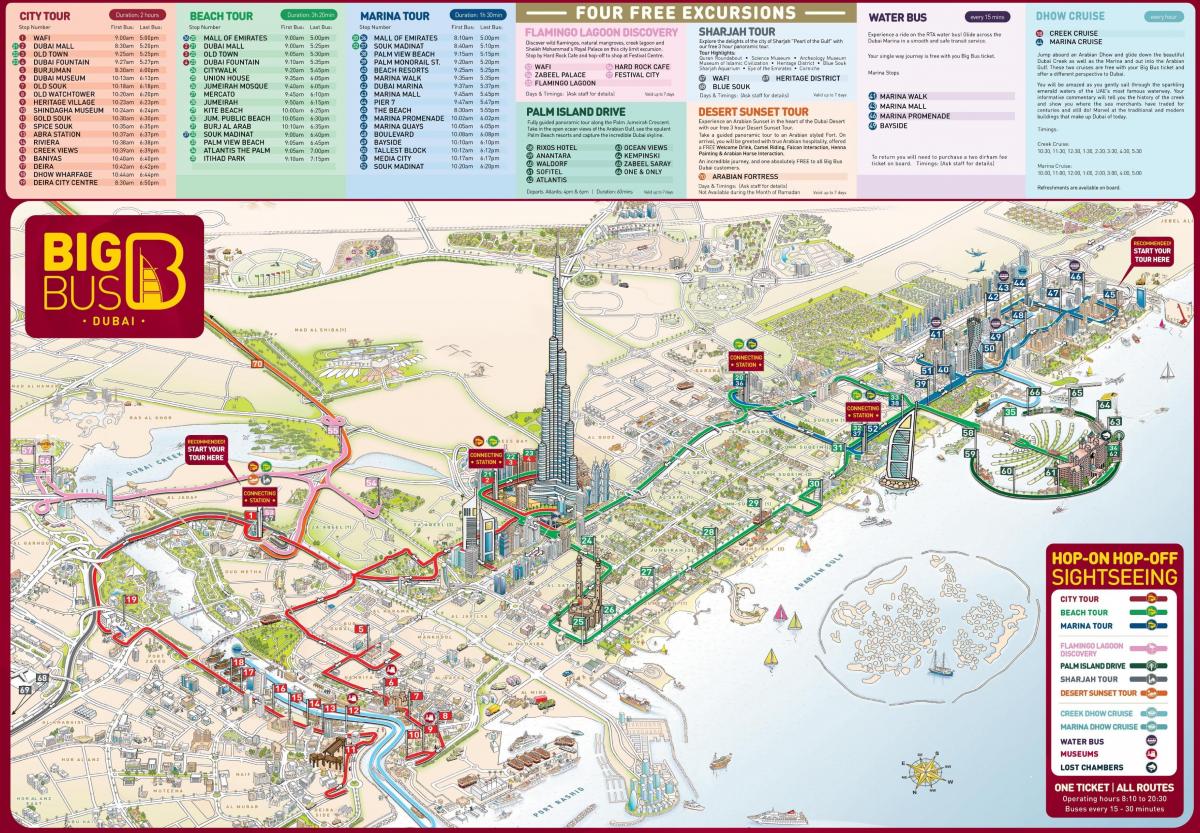 Dubai Landkarte mit touristischen Attraktionen
