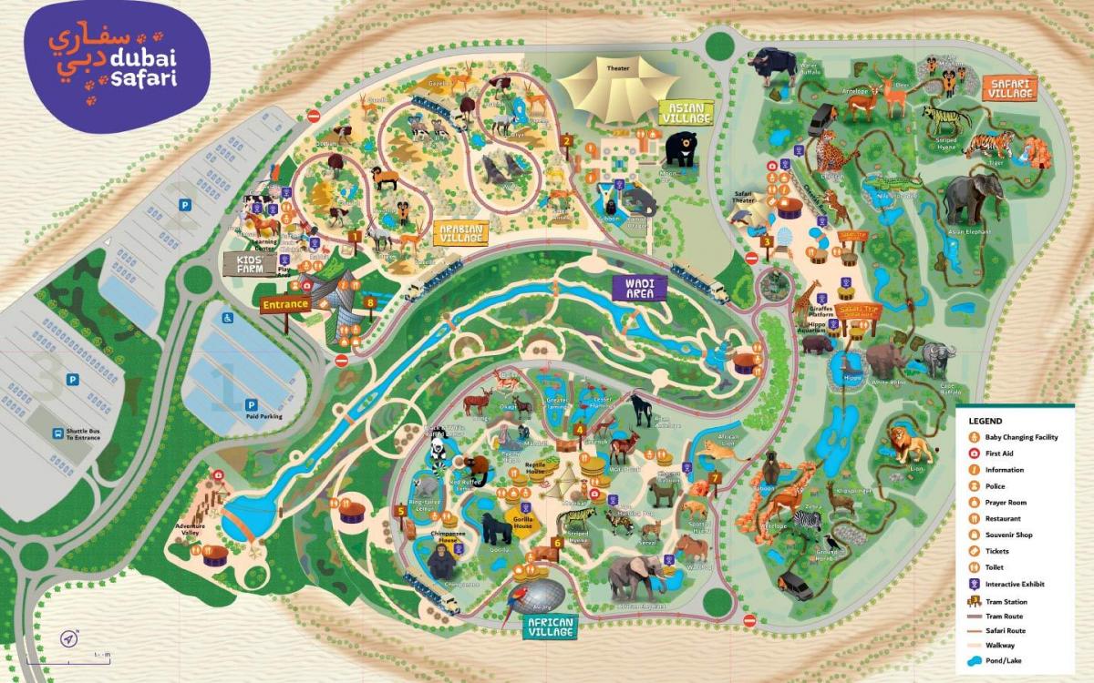 Karte von Dubai zoo