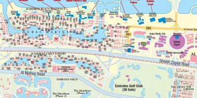Dubai marina Landkarte mit Gebäude-Namen