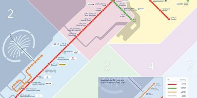 Dubai metro map mit Straßenbahn