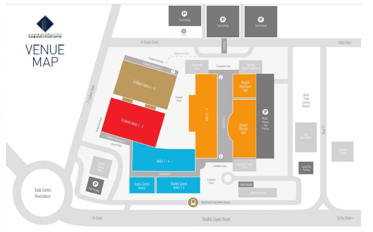 Karte der Dubai mall Parken