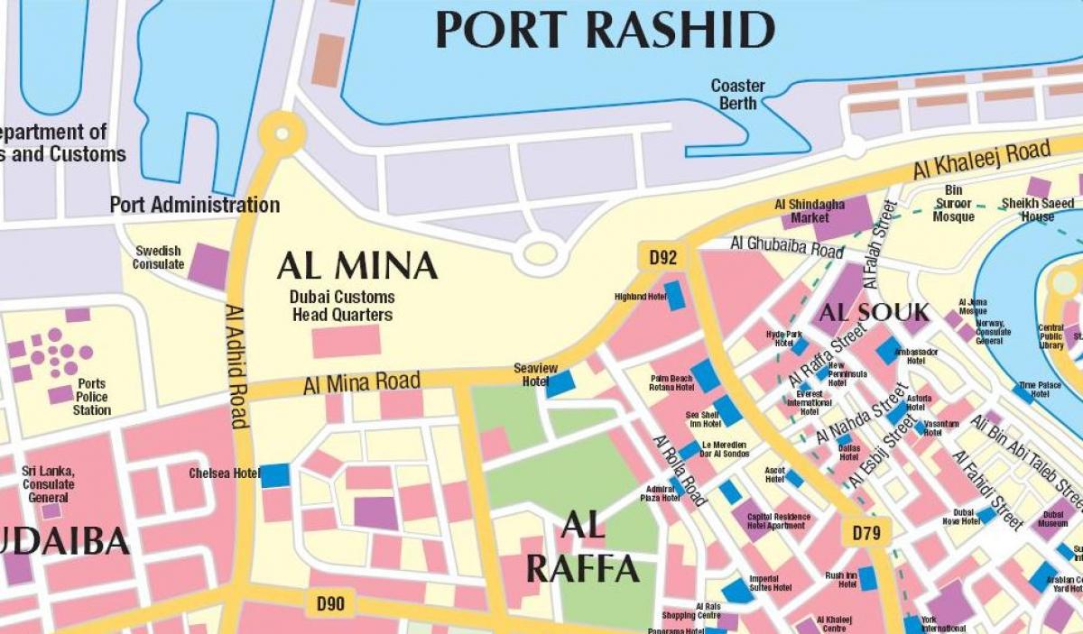 Port rashid Dubai Karte - Dubai port map (Vereinigte ...